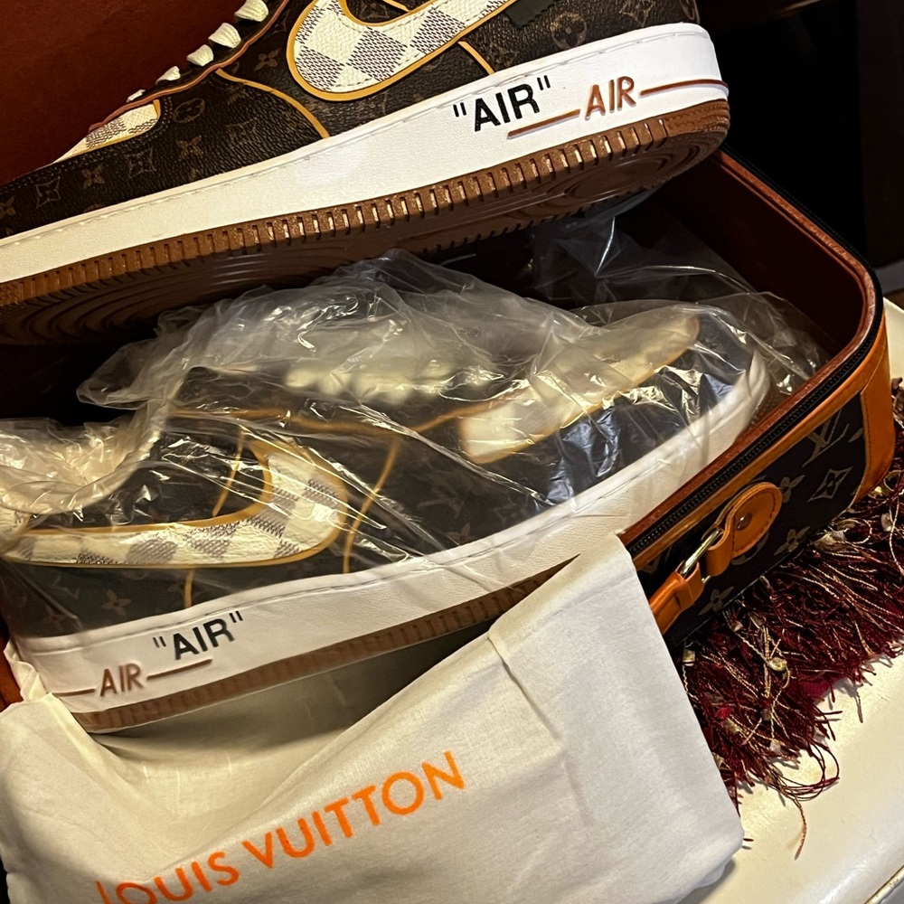 Louis Vuitton Brown and Cream Sneakers